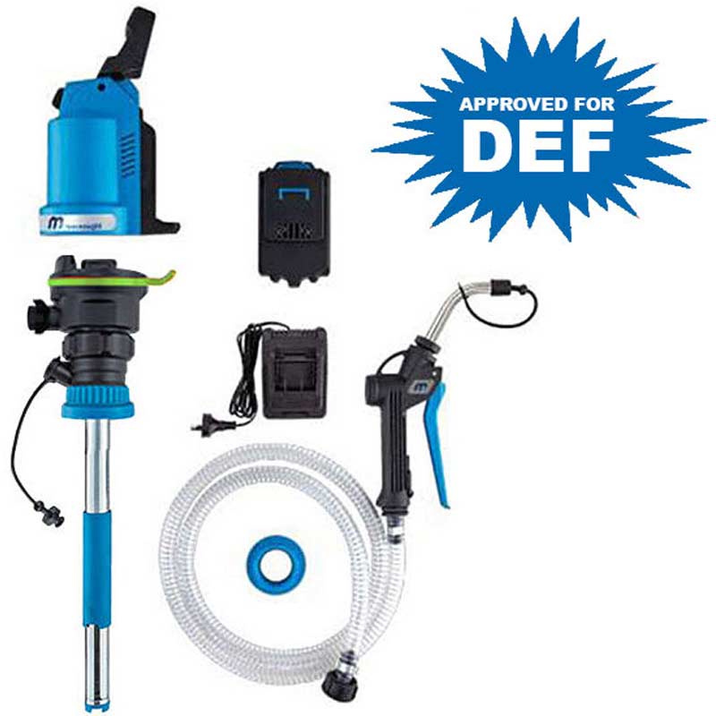 Complete Battery Operated Coolant/DEF Kit with Powerhead for Transfer Containers & 5 Gallon Containers