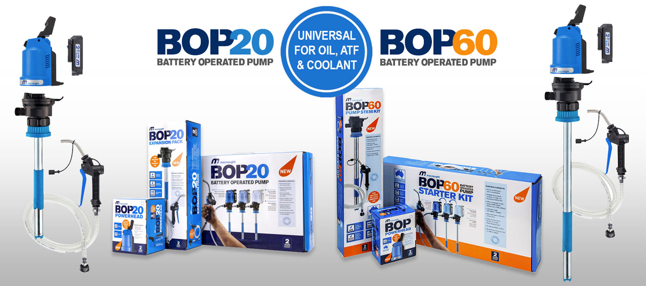 BOP Battery Operated Universal Pumps Oil, Coolant & ATF Transfer BOP Battery Operated Universal Pumps Oil, Coolant & ATF Transfer